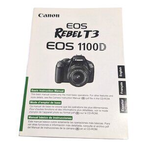 CANON EOS Rebel T3 1100D Camera Instruction Manual English French Spanish